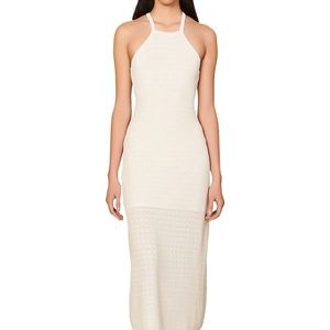 Sandro midi dress Yvana Pointelle-Knit Midi Dress Size 36 (S) NWT Ivory